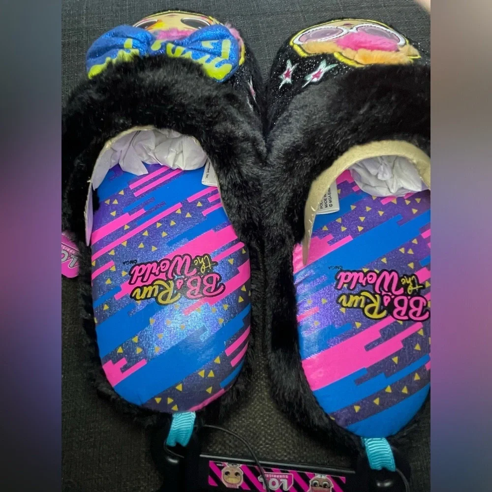 L.O.L. Surprise! Black and Pink Slippers